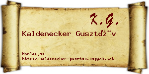 Kaldenecker Gusztáv névjegykártya