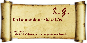 Kaldenecker Gusztáv névjegykártya