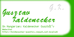 gusztav kaldenecker business card